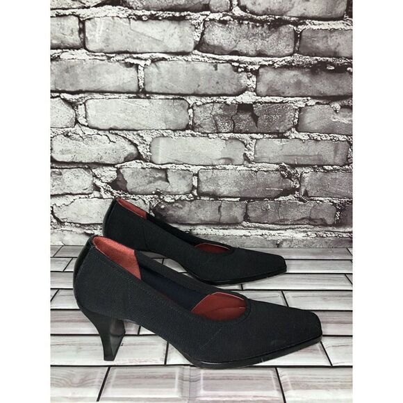 Donald J. Pliner Black Synthetic Square Toe Dress Heels Women’s Sz 7N US/37.5EU - Picture 3 of 16